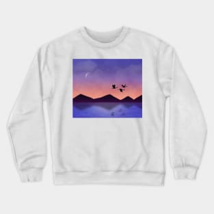 Birds flying in the sunset Crewneck Sweatshirt